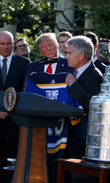 Cup champion Blues visit Trump at White House as full team